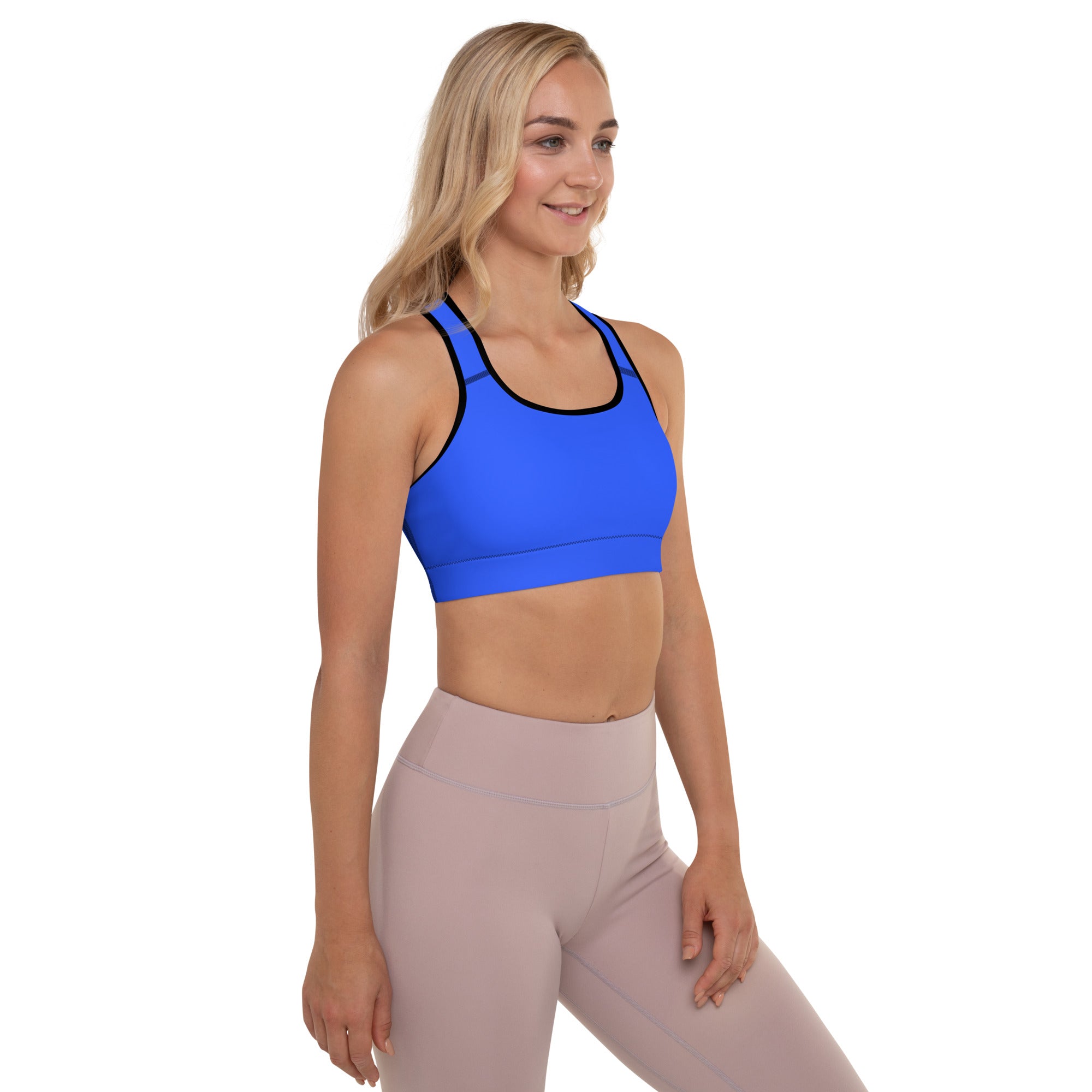 MKV Racerback Sports Bra in Neon Blue